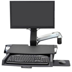 BRACCIO SIT-STAND COMBO STYLEVIEW® CON SUPERFICIE DI LAVORO (ALLUMINIO)