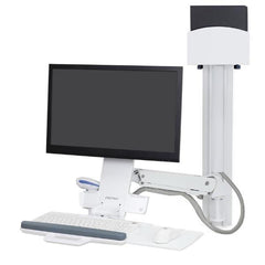 SISTEMA SIT-STAND COMBO STYLEVIEW® CON SUPPORTO PER CPU PICCOLO (BIANCO)