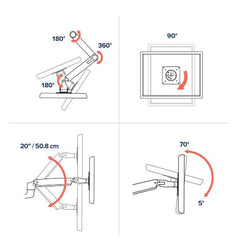 BRACCIO DA SCRIVANIA LX HD SIT-STAND (ALLUMINIO)