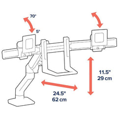 BRACCIO PER DOPPIO MONITOR DA SCRIVANIA HX (NERO))