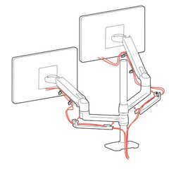 BRACCIO PER DUE MONITOR SOVRAPPOSTI LX-PALO ALTO (ALLUMINIO)