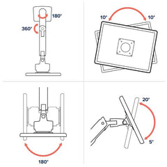 BRACCIO PER MONITOR DA SCRIVANIA HX CON SNODO VHD (BIANCO)