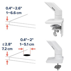 BRACCIO PER MONITOR DA SCRIVANIA HX CON SNODO VHD (BIANCO)