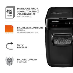 Distruggi documenti a microframmento automatico AutoMax 200M per piccolo ufficio
