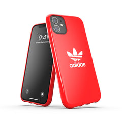ADIDAS ORIGINALS - Cover in TPU flessibile con bordi rialzati colore rosso compatibile con Apple iPhone 13 Mini