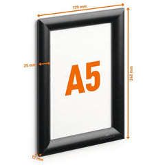CORNICE A SCATTO IN ALLUMINIO A5 - NERO