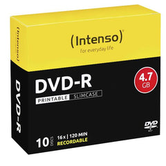 DVD-R 4.7 GB - 16X - PRINTABLE - SLIM CASE 10PZ.
