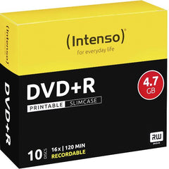 DVD+R 4.7 GB - 16X - PRINTABLE - SLIM CASE 10PZ.