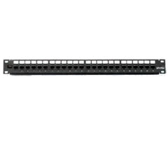 PANNELLO 1U PER 24 RJ45U NERO