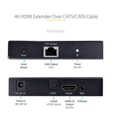 Extender HDMI 4K su Cavo Ethernet CAT5/CAT6, Video Extender 4K 60Hz HDR fino a 70m, Uscita HDMI e Audio S/PDIF su Cavo di Rete