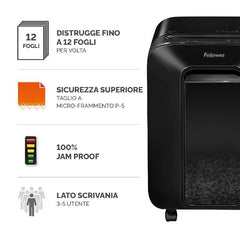 Distruggi documenti a microframmento LX201 da scrivania con INTELLIBAR nero