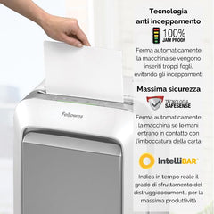 Distruggi documenti a microframmento LX211 per piccolo ufficio con INTELLIBAR bianco