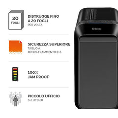 Distruggi documenti a microframmento LX221 per piccolo ufficio con INTELLIBAR nero