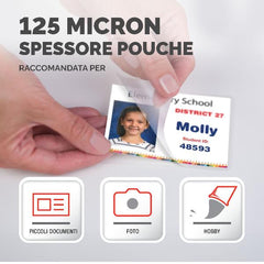 Pouches lucide 125 micron formato 75x105mm