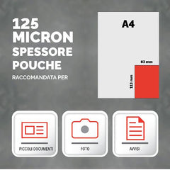 Pouches lucide 125 micron formato 83x113mm