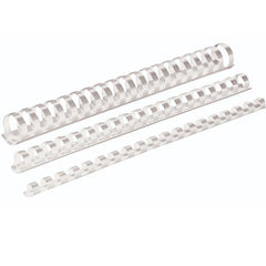 Dorsi plastici per rilegatura da 6mm - Bianco. Conf. 25