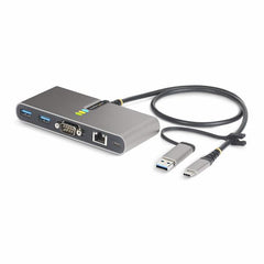 Hub USB-C/USB-A a 2 porte con GbE e seriale RS232, 2x USB-A