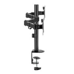 EQUIP - STAFFA DOPPIO MONITOR 17"-32" ARTICOLATA PAN & TILT DA SCRIVANIA, 360°