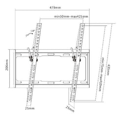 EQUIP - STAFFA TV PARETE 32"-55" Tilt