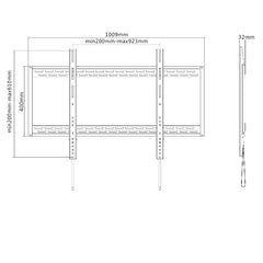 EQUIP - STAFFA TV PARETE 60"-100" FISSA (compatibile con TV CURVE)