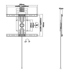 EQUIP - STAFFA DA PARETE ORIZZONTALE/VERTICALE PER DISPLAY A SCHERMO PIATTO 37"-80"