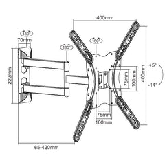 EQUIP - STAFFA TV PARETE 23"-55" ARTICOLATA