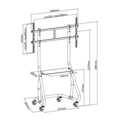 EQUIP - CARRELLO TV PER MONTAGGIO A PAVIMENTO 60"-105" Robusto