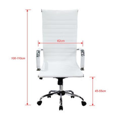EQUIP - SEDIA DA UFFICIO ERGONOMICA, Rivestimento a coste, schienale alto, Bianco