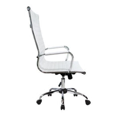 EQUIP - SEDIA DA UFFICIO ERGONOMICA, Rivestimento a coste, schienale alto, Bianco