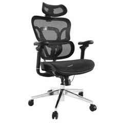 EQUIP - SEDIA DA UFFICIO ERGONOMICA PREMIUM, con poggiatesta e braccioli, Nera