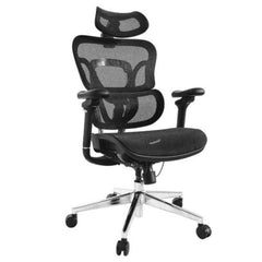 EQUIP - SEDIA DA UFFICIO ERGONOMICA PREMIUM, con poggiatesta e braccioli, Nera