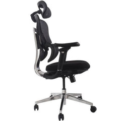 EQUIP - SEDIA DA UFFICIO ERGONOMICA PREMIUM, con poggiatesta e braccioli, Nera