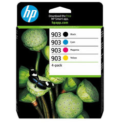 Confezione da 4 cartucce di inchiostro nero, ciano, magenta, giallo originali HP 903 - Blister