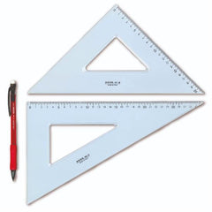 COPPIA SQUADRE UNI 45° e 60° 30CM + PORTAMINE 0,7MM