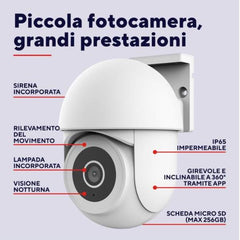 TELECAMERA SICUREZZA IPCAM 360° DA ESTERNO WI-FI 2,4GHz + 5 GHz - TRUST IPCAM-3900 CAMERA OUTDOOR - BIANCO