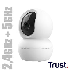TELECAMERA SICUREZZA IPCAM 360° DA INTERNO WI-FI 2,4GHz + 5 GHz - TRUST IPCAM-2800 INDOOR - BIANCO