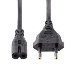 Cavo di Alimentazione CA da 2m, Spina EuroPlug a C7, 2.5A-250V, 18AWG, Cavo Elettrico di Ricambio con spina italiana per Notebook / Stampanti/Monitor/Laptop, Cavo alimentazione bip