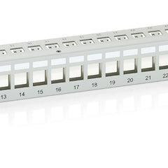 EQUIP - PATCH PANEL 24-PORTE KEYSTONE CAT.6 SCHERMATO, 1U 19" - Grigio chiaro
