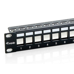 EQUIP - PATCH PANEL 24-PORTE CAT.6 KEYSTONE SCHERMATO 19" 1U, Nero