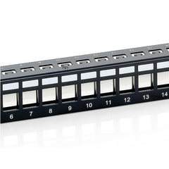 EQUIP - PATCH PANEL 24-PORTE CAT.6 KEYSTONE SCHERMATO 19" 1U, Nero