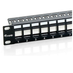 EQUIP - PATCH PANEL 24-PORTE KEYSTONE CAT.6 NON SCHERMATO, 1U 19" - Nero