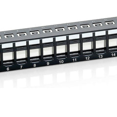 EQUIP - PATCH PANEL 24-PORTE KEYSTONE CAT.6 NON SCHERMATO, 1U 19" - Nero