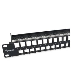 EQUIP - PATCH PANEL 48-PORTE KEYSTONE CAT.6 NONO SCHERMATO 19" 1U, Nero