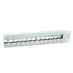EQUIP - PATCH PANEL 24-PORTE KEYSTONE SCHERMATO, 1U 19" - Grigio Chiaro