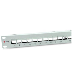 EQUIP - PATCH PANEL 24-PORTE KEYSTONE SCHERMATO, 1U 19" - Grigio Chiaro