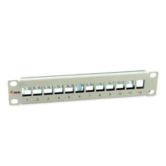 EQUIP - PATCH PANEL 12-PORTE KEYSTONE SCHERMATO, 1U 10" - Grigio Chiaro