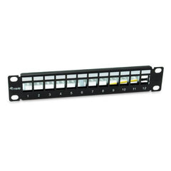 EQUIP - PATCH PANEL 12-PORTE KEYSTONE SCHERMATO, 1U 10" - Nero