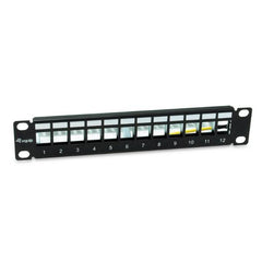 EQUIP - PATCH PANEL 12-PORTE KEYSTONE SCHERMATO, 1U 10" - Nero