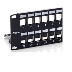 EQUIP - PATCH PANEL 48-PORTE KEYSTONE CAT.6 SCHERMATO 19" 2U, Nero