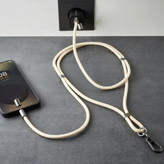 Cordino di ricarica USB-C e portacellulare 2 in 1 Beige